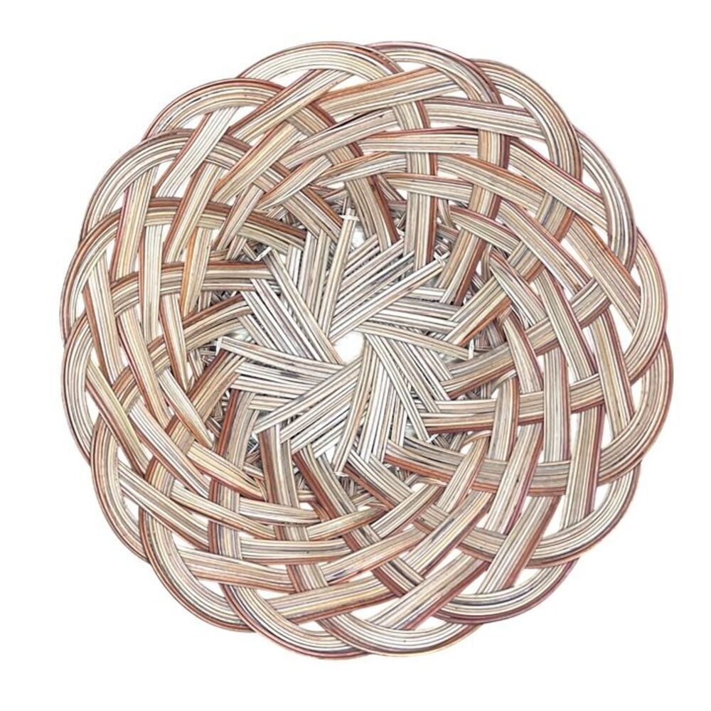 Vnt Woven Rattan Basket 10" Diameter Handmade Decorative Storage Organizer Boho